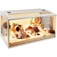 Prolee Hamster Cage Chewproof Wooden 24 Inch Guinea Pig Cages Mice And Rat Habitat Openable Top With Acrylic Sheets Solid Built