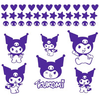 Vinyl Wall Art Decal - Kuromi - 7"" X 9"" Each - Trendy Cool Fun Anime Inspiring Design Sticker For Home Kids Room Playground Gaming Room Playroom Comics Storefront Decor (Purple)