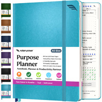 Roterunner Purpose Planner Notebook A5 5.8 X8.3  Undated 2025 Daily Weekly And Monthly Productivity Goal Setting Tool For Work Home Adhd Planner For Adults Self Care Journal (Teal Softcover)
