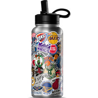 Hydrapeak X Nba Officially Licensed All Team Sticker Print 32 Oz Insulated Water Bottle With Straw Lid And Handle (Current)