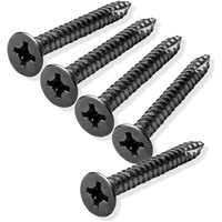 Cauldham Black Wood Screws #9 X 1-1/2 Inch For Door Hinges - 25 Pack