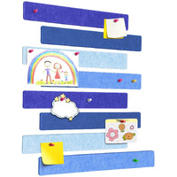 Gotiling Cork Board For Walls - 8 Pack Felt Pin Board Bar Strips - Self-Adhesive Lightweight Bulletin Board - Cork Board For Office With 40 Push Pins No Damage For Wall