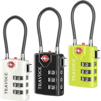 Search Alert Tsa Approved Travel Combination Luggage Cable Locks For Suitcase  Gym Locker Toolbox Backpack 1 2 4 6 &10 Pk (Three Colors)