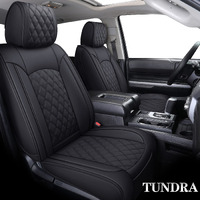 Yiertai Tundra Seat Covers Compatible With Toyota Tundra 2008-2022 2023 2024 2025 Crewmax Double Cab Sr5 Limited Platinum Trd Pro Tundrasine 1794 Edition Waterproof Leather(5 Pcs Full Set/Black)