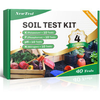 Newtest Soil Test Kit 4 Parameters: Professional Accurate 40 Tests Soil Testing Kits For Lawns Gardening Vegetable Garden For Ph Nitrogen Phosphorus Potassium - Soil Tester For Garden Nutrients