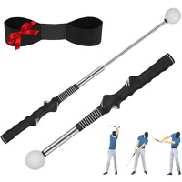 Fodesan Retractable Left-Handed Golf Swing Training Aid: Portable Grip Trainer With Click Feedback Sound - Ideal For Left-Handed Players  Indoor & Outdoor Use  Perfect For Beginners & Enthusiasts