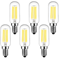 Shuwdkar E14 Bulb 40W Candelabra Light Bulbs 6000K Daylight White Clear Vintage 4W E14 Edison Bulb Small Filament Led Light Bulb For Chandelier Ceiling Fan Pendant Wall Sconce Fixtures 6 Pack