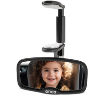 Onco Forward-Facing Baby Car Mirror - Clip On Car Mirror For Baby  100% Shatterproof & Shake-Proof Baby Mirror For Car Journeys  Baby Car Seat Mirror  Car Baby Mirror  Carseat Mirror  Baby Travel Gear