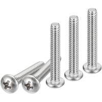 Dtgn #10-24X1-1/4 Pan Head Machine Screws  50Pcs 304 Stainless Steel  Phillips Drive  Unc Full Thread  Bright Finish  Screws Bolts Kit