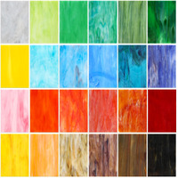 Treela 24 Pcs Stained Glass Sheets 4 X 6 Inch Rainbow Stained Glass Supplies For Craft Projects Variety Mosaic Art Mixed Color Iridescent Diy Home Decor(Colorful)