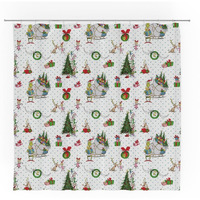 Franco Grinch Holiday Christmas Bath Microfiber Shower Curtain  72X72  (Officially Licensed Product)