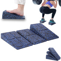 Slant Board Squat Wedge For Calf Stretching 3 Pcs 12"" X 6.3"" Foot Stretcher Balance Board For Plantar Fasciitis  Adjustable Foam Slant Board Wedge Great For Exercises (Black Blue Mixed)