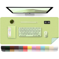 Leather Desk Pad Protector  39.4 ' ' X 17 ' ' Large Mouse Pad  Office Desk Mat  Non-Slip Pu Leather & Suede Base Desk Blotter  Laptop Desk Pad  Desktop Mat For Office Home  Matcha Green