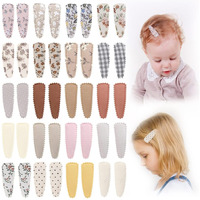 40Pcs Baby Hair Clips Flower Patterns Snap Hair Clips Wrapped By Cloth Hair Pins Baby Girls Barrettes Hair Accessories For Baby Girls Infants Toddler Kids