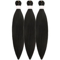 Short Black Braiding Hair Pre Stretched 14 Inch For Knotless Braids Synthetic 1B Braiding Hair For Bob Box Braids (14Inch  Pack Of 3)
