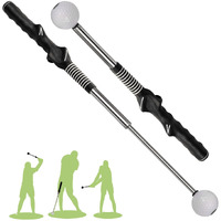 Retractable Golf Swing Training Aid  Golf Grip Trainer & Golf Swing Trainer For Warm-Up  Left-Handed Golf Club For Indoor Practice  Golf Accessories - Strength & Tempo Training For Chipping Hitting