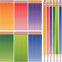 Tecunite 60 Pcs Hb Pencils #2 Unsharpened Wood Cased Pencils With Eraser Hexagonal Pencil Cute Graphite No 2 Pen For Adults Gifts Exam School Office Sketching Learning(Gradient Color  Gold)