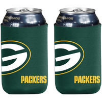 Football Can & Bottle Holder Insulator Beverage Huggie Cooler (Green Bay Collapsible Can 2-Pack (Packers))
