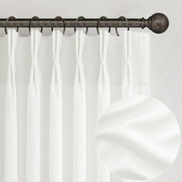 Extra Long Pinch Pleat Snow White Semi Sheer Curtains 108 Inches Long For Living Room  Luxury Linen Blend Viral Drape Light Filtering Privacy Floor To Ceiling Dining Room Curtain Back Tab Panels 2 Set