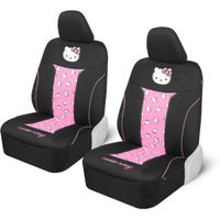 Hello Kitty Car Seat Covers - Cute And Durable Pink Front Seat Covers  Adorable Hello Kitty Design  Comfortable And Long-Lasting Polyester  Car Accessories Gift Hello Kitty Accessories 2Pc Black/Pink
