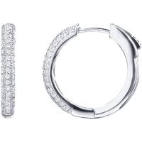 Pavoi 14K Gold Plated 925 Sterling Silver Cubic Zirconia Hoop Earrings | 20 Millimiters White Gold Hoops Earring