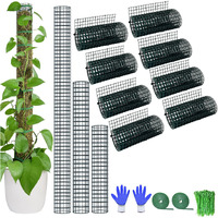 Moss Pole Diy Kit  26.3Ft Moss Pole For Plants Monstera  8Pcs 8.3In?3.3Ft Steel Wire Mesh With Ties  Max Make 13Pcs 24"" Sphagnum Moss Pole  Mesh Moss Poles (26.3Ft Wire Mesh Without Plier)