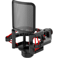 Microphone Shock Mount With Filter Screen For Lewitt Ray Lct-240 Pro Lct 440 Pure Lct 441 Flex Compatible With Protruding Stems (D=23 Mm) Like The Akg C Series Ect (Red)