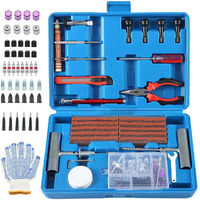 Tilibote Tire Repair Kit 117Pcs Heavy Duty Tire Plug Kit With Universal Tire Patch Kit To Plug Flats For Car/Motorcycle/Truck/Tractor/Trailer/Rv/Atv