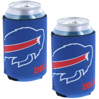 Football Can & Bottle Holder Insulator Beverage Huggie Cooler (Buffalo Blue (Bills) - Collapsible Can 2-Pack)