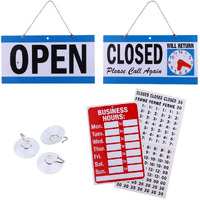 Open Signs For Business  Bundle Of Office Hours Sign Will Return Clock With Suction Cups For Businesses Stores Restaurants Bars - Business Hour Closed Open Sign