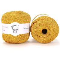 80G Sparkle Silver Lurex Thread Shining Yarn  Metallic Crochet Thread Yarn For Crocheting  Sparkle Metallic For Knitting Clothes  Car Charm  Keychain Charm(Bright Gold)