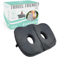 Cushy Tushy Foldable Sit Bone Seat Cushion - For Sit Bone Pain  Hip  Butt  Ischial Tuberosity  Hamstrings  And Sciatica Pain Relief - For Home  Office  And Driving