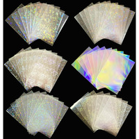 Lora Rossie 300 Pcs Kpop Photocard Sleeves Laser Flashing Card Sleeves Heart Star Glass Gemstone Rainbow Holographic Trading Card Protector For Photocard Mini Polaroid Kpop Photo Cards