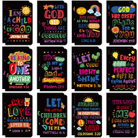 24Pcs Bible Verse Notepads Mini Religious Pocket Notebooks Motivational Christian Small Inspirational Notepads Journals Gift Bulk Prizes For Kids Teacher School Home Travel Supplies (Bible Black)