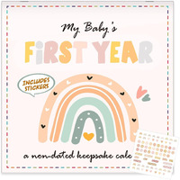 Chunnin Boho Rainbow Baby's First Year Calendar With Stickers Boho 1St Year Tracker First Year Book Baby First Year Milestones Newborn Baby Memory Calendar Keepsake For Baby Girl Or Boy