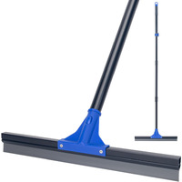 Floor Squeegee With Telescopic Long Handle 59''  Heavy Duty 18"" Rubber Wiper Broom For Concrete  Bathroom Tile  Garage  Deck