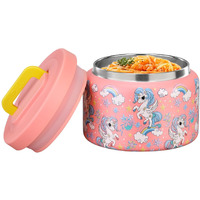 Maison Huis 8Oz Soup Thermo Wide Mouth Vacuum Insulated Thermo Food Jar  Leak Proof Stainless Steel Food Thermo For Hot&Cold Food Kids Food Lunch Soup Container For School Travel (Pink-Rainbow