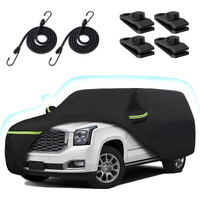 6 Layer Car Cover For 2007-2025 Chevy Suburban/Gmc Yukon Xl/Cadillac Escalade Esv  Waterproof All-Weather Protection Suburban Full Car Cover With Door Zipper & Cotton Lining (Black)