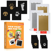 Nabance Dog Paw Print Kit  Paw Print Kit For Dog Cats  Pet Paw Print Impression Kit With 4 Gold And Silver Inkless Print Pads  8 Black Imprint Card  Dog Nose Print Kit  Ink Pad For Dog Paw Prints
