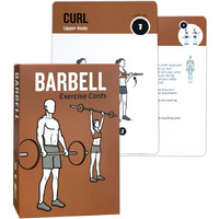 Elaory Barbell Workout Cards  62 Exercises Cards Deck Large Size 5"" X 3.5"" Fitness Cards For Women & Men  Beginner Fitness Guide To Training Exercises At Home Or Gym
