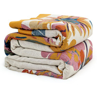 Msgkv Boho Throw Blanket For Couch And Sofa Cotton Cover For Living Room Floral Throw Cozy Blankets (D-Flower And Butterfly  50"" X 60""(Throw))