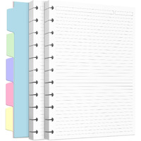 Discbound Refill Paper  Disc Paper Refill For Note-Taking System Discbound Planner Inserts With 240 Pages  5 Sheets Dividers White Paper Refill  Letter Size 8.5"" X 11 ""