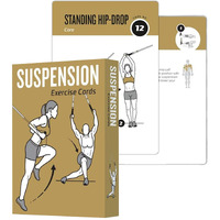 Elaory Suspension Workout Cards  62 Exercises Cards Deck Large Size 5"" X 3.5"" Fitness Cards For Women & Men  Beginner Fitness Guide To Training Exercises At Home Or Gym (Suspension  Vol 1)