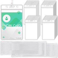 Wyomer 200-Piece Set Of Clear Plastic Luggage And Badge Tag Holders  Ideal For Id Cards - Comes With 200 Matching Luggage Tag Loop Straps  Perfect Office  Business  And Travel Supplies