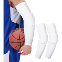 Padded Arm Sleeve Volleyball Arm Sleeves  2 Pack Honeycomb Elbow Pads Elbow Braces  Basketball Sleeves Football Arm Sleeves (White  Xs)