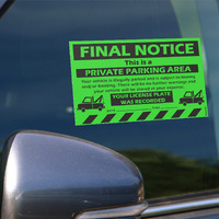 100 Mess Parking Violation Stickers Hard To Remove - No Parking Stickers - Bad Parking Stickers - Super Sticky Warning Stickers For Towing Parked Cars 8X5 In (Green Final Notice  100)