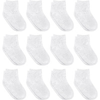 Debra Weitzner 12 Pairs Non-Slip Toddler Socks With Grips For Baby Boys And Girls - Anti-Slip Crew Socks For Infant's And Kids