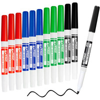 Extric Dry Erase Markers Fine Tip  12 Count Thin Whiteboard Markers  4 Assorted Colors Fine Point Dry Erase Marker For Kids  Skinny Marker For Whiteboard