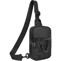 Deyace Small Sling Bag For Men  Tactical Inspired Waterproof Utility Edc Mini Crossbody Chest Bag For Travel Work Sport (Black)