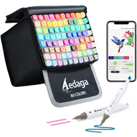 Aedaga 80 Colors Alcohol Markers With Free App  Dual Tip Art Marker With Kickstand Case For Artists Adults And Kids. Alcohol Based Markers For Coloring Painting Sketching And Drawing  Great Gift